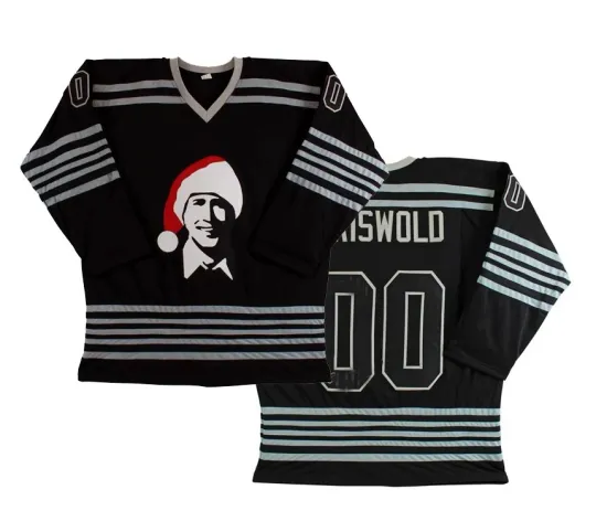 Men's Christmas Hockey Jersey Griswold #00 Black Sewn Custom Toddler/Youth/Adult