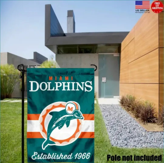 Miami Dolphins Throwback Retro Vintage Official Garden Flag