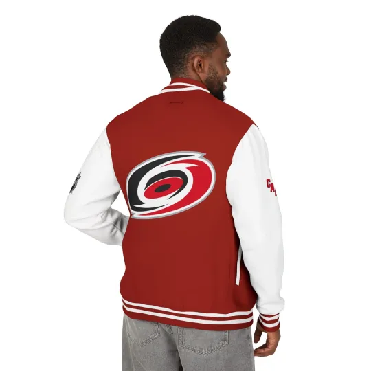 Discover Carolina Hurricanes Retro Letterman Jacket, College Style Varsity Coat, Sporty