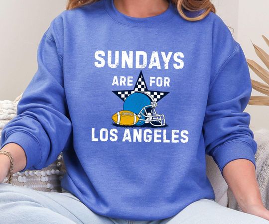 Discover Sundays Are For Los Angeles Football Retro Style Sweatshirt, Los Angeles Game Day Apparel, Graphic Tee, Tailgate Outfit, Sports Fan Gift