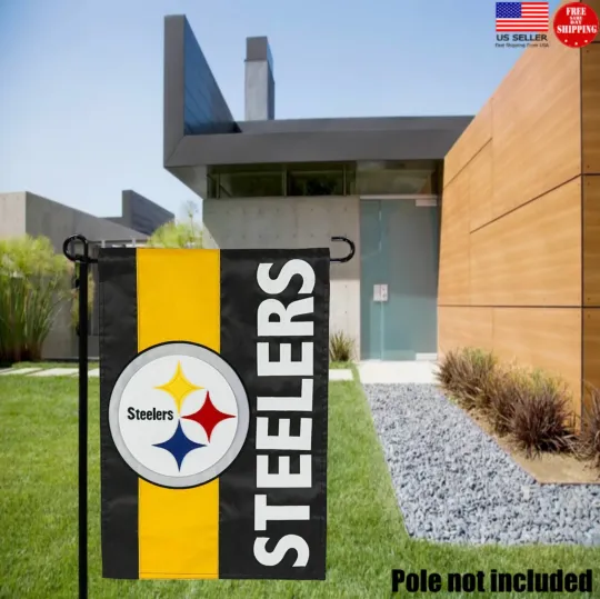 Discover Pittsburgh Steeler Porch HOUSE GARDEN FLAG Outdoor BANNERS BANNER 12.5 X 18