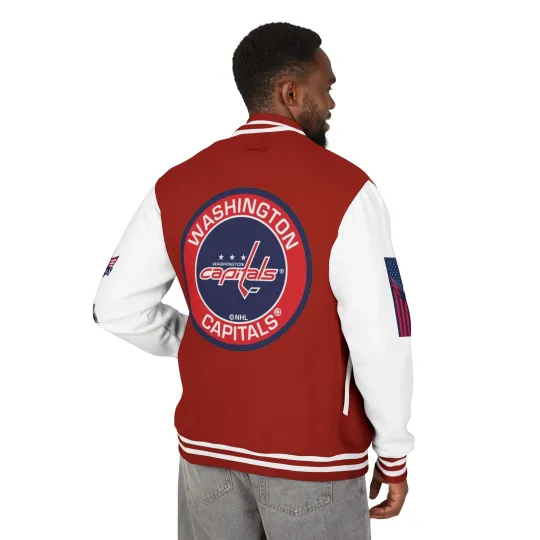 Discover Washington Capitals Letterman Jacket, Vintage Sportswear, NHL Fan Gear, Unisex