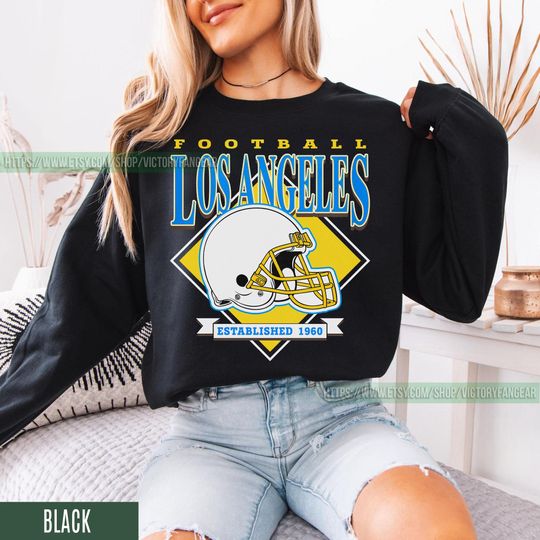 Discover Los Angeles Football Vintage Sweatshirt T-Shirt, Los Angeles Charger Football Crewneck, Los Angeles Football Sweatshirt Fan Gift FGD29
