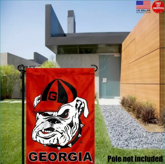 GA bulldogs Garden Flag Outdoor Window Banner New Bull Dogs GA