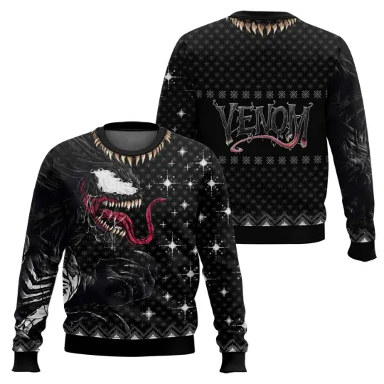Venom King In Black Marvel Ugly Christmas Sweater
