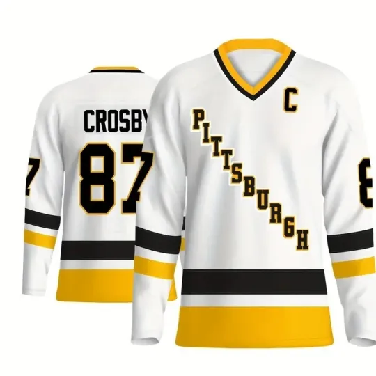 Custom Youth/Men Crosby #87 Hockey Jersey with Embroidered Names