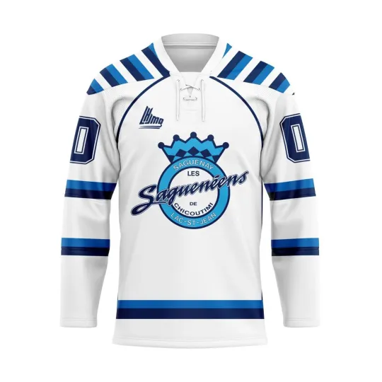 Discover Personalized Chicoutimi Sagueneens White Lace Hockey Jersey Men's Fan Gear