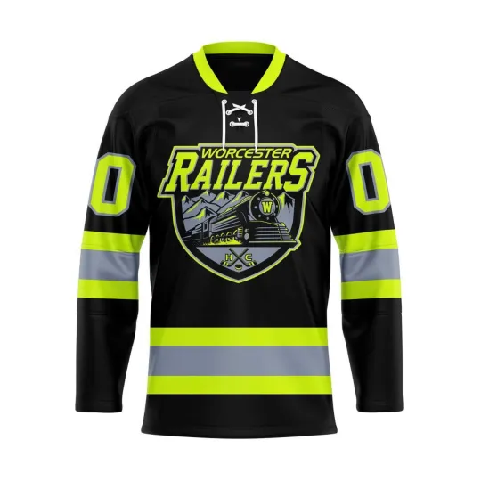 Discover Personalized Worcester Railers Firefighters Lace Hockey Jersey Men's Fan Gear