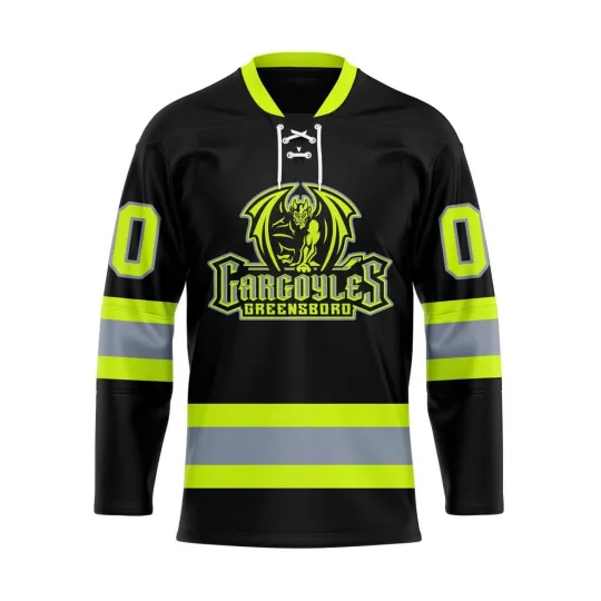 Discover Personalized Greensboro Gargoyles Firefighters Lace Hockey Jersey Men's Fan Gear