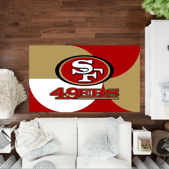 San Francisco 49ers American Football Rug, Kids Room Rug, Personalized Rug, Sports Decor, Area Rug, Man Cave Accent, Sports Team Floor Mat