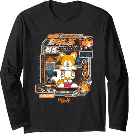 Discover Sonic The Hedgehog Tails Vintage Kanji Poster Long Sleeve T-Shirt