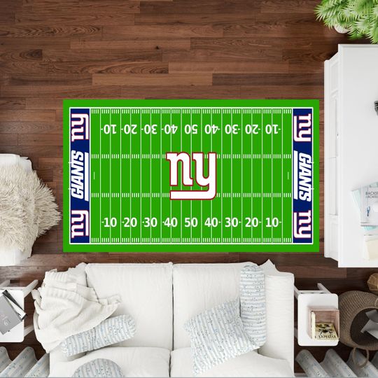 Discover American Football New York Giants Rug, Kids Room, Personalized, Game Room, Man Cave Accent, Sports Team Floor Mat, Non-slip