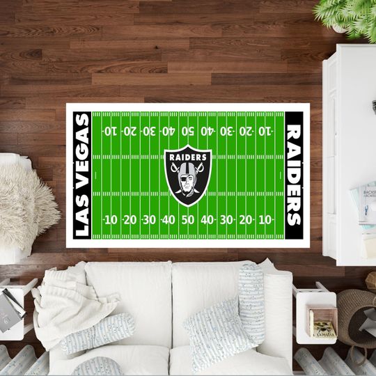 Discover American Football Las Vegas Raiders Rug, Kids Room Rug, Personalized Rug, Football Rug, Sports Decor, Game Room Rug, Man Cave Accent