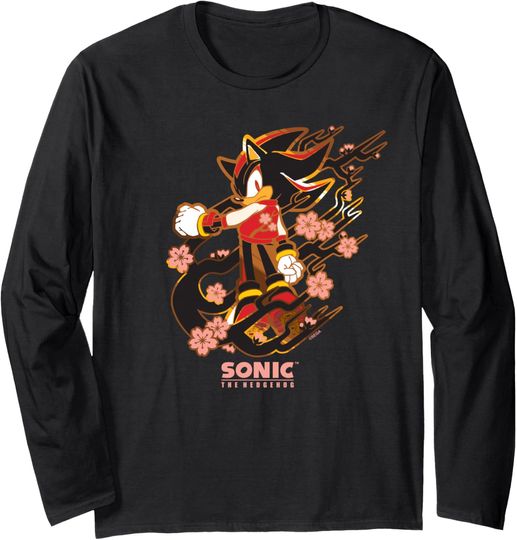 Discover Sonic the Hedgehog - Shadow with Cherry Blossoms Long Sleeve T-Shirt
