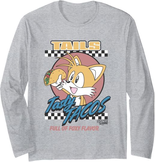Discover Sonic The Hedgehog Tails Tasty Tacos Foxy Flavor Vintage Long Sleeve T-Shirt