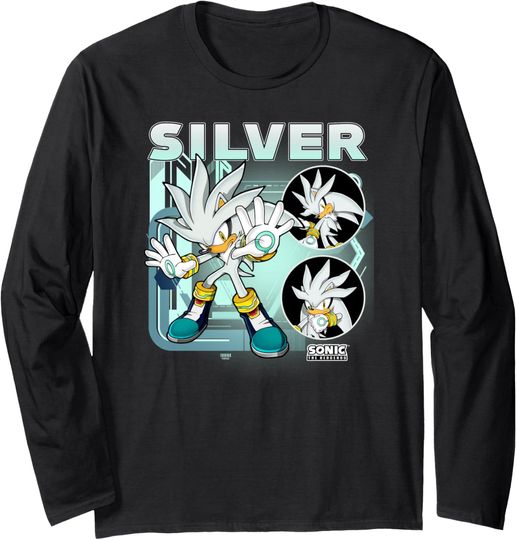 Sonic The Hedgehog Silver Multi Pose Poster Long Sleeve T-Shirt