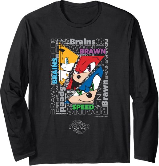 Discover Sonic the Hedgehog 3 - Text Collage Long Sleeve T-Shirt