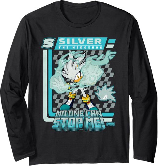 Discover Sonic The Hedgehog Silver The Hedgehog Racing Poster Long Sleeve T-Shirt