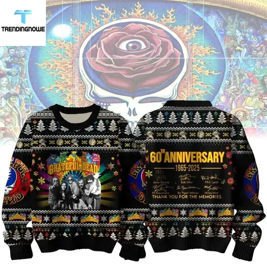 Discover Gratefull Dead 60Th Anniversary Christmas Ugly Sweater 2025