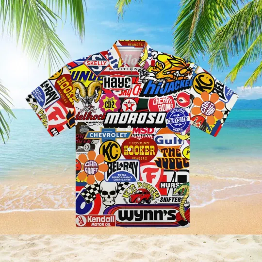 Discover Racing Car Labeling 3D Hawaiian Shirt
