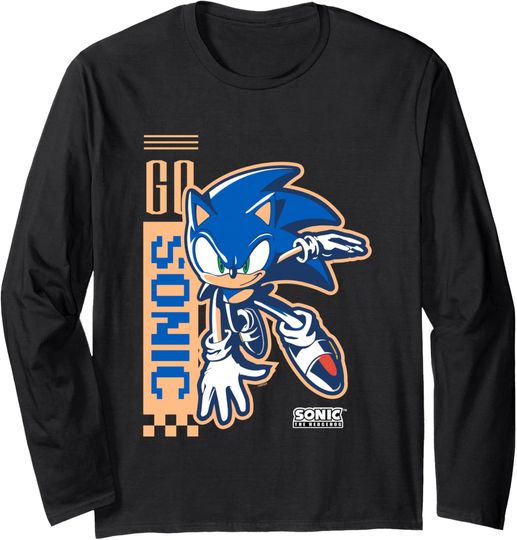 Discover Sonic The Hedgehog Go Sonic Epic Pose Vintage Shot Long Sleeve T-Shirt