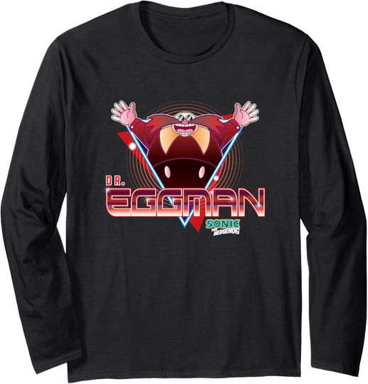 Discover Sonic The Hedgehog Dr. Eggman Retro Neon Logo Long Sleeve T-Shirt