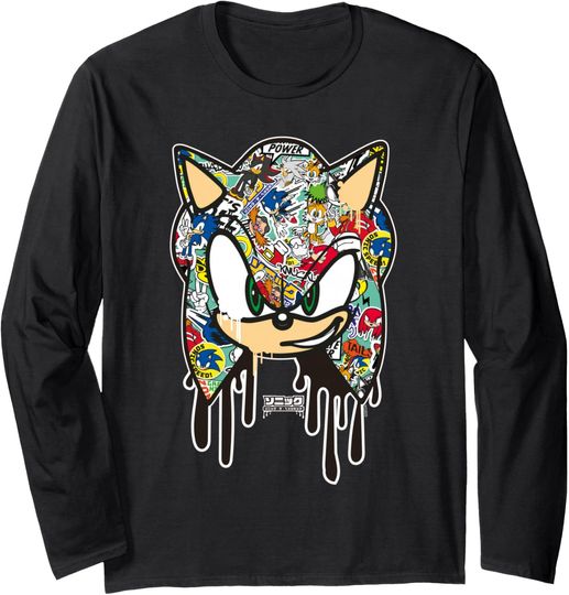 Discover Sonic the Hedgehog - Sticker Sonic Long Sleeve T-Shirt