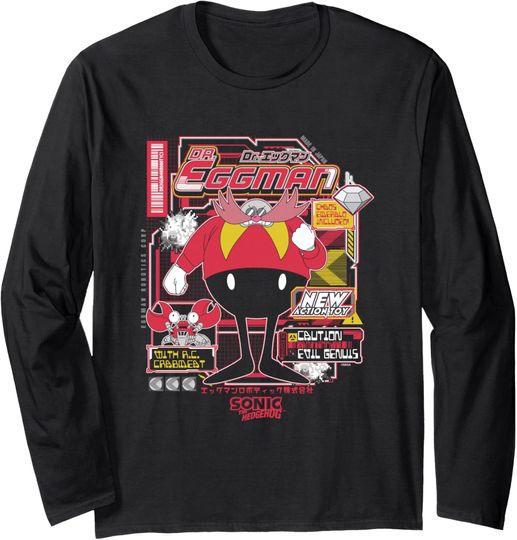 Discover Sonic The Hedgehog Dr. Eggman Vintage Kanji Poster Long Sleeve T-Shirt