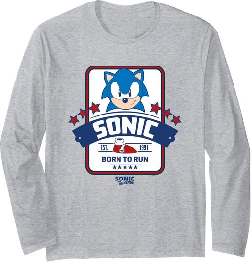 Sonic The Hedgehog Americana Born To Run Est. 1991 Retro Long Sleeve T-Shirt