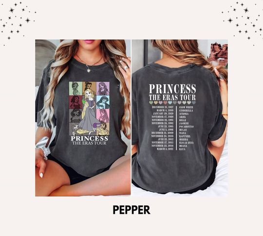Princess Rapunzel Eras Tour T-Shirt, Disneyland Princess Tour Tee, Girl Trip Family Vacation Matching Shirt