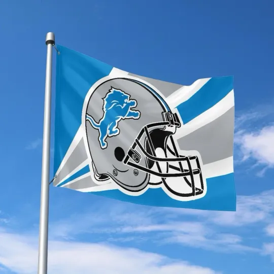 Discover Detroit Helmet Fans Football Team House Flag
