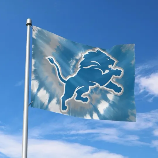 Detroit Tie Dye Fans Football Team House Flag