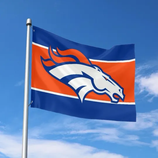 Discover Denver Fans Football Team House Flag