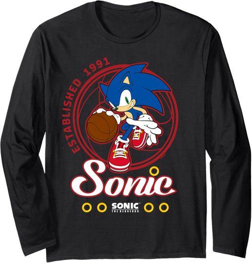 Discover Sonic The Hedgehog - Sonic Basketball Est. 1991 Long Sleeve T-Shirt