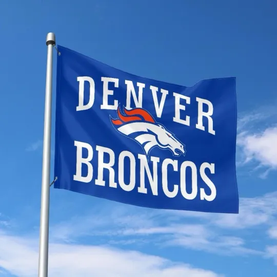 Discover Denver Fans Football Team House Flag