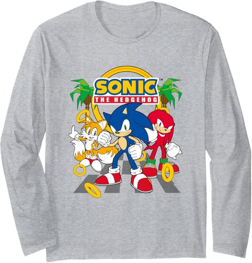 Discover Sonic The Hedgehog Main Trio Gold Rings Epic Group Shot Long Sleeve T-Shirt