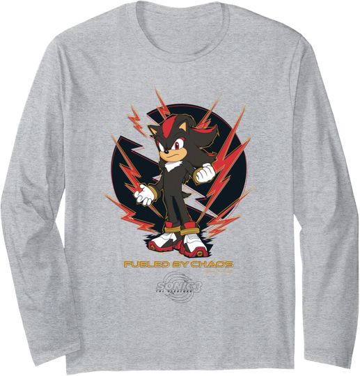 Discover Sonic the Hedgehog 3 - Shadow "Fueled by Chaos" Long Sleeve T-Shirt