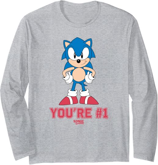 Discover Sonic The Hedgehog You're #1 Classic Sonic Cool Pose Long Sleeve T-Shirt