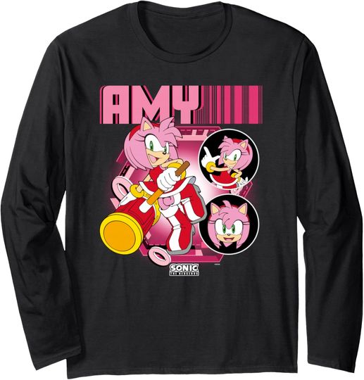 Discover Sonic The Hedgehog Amy Rose Multi Pose Poster Long Sleeve T-Shirt