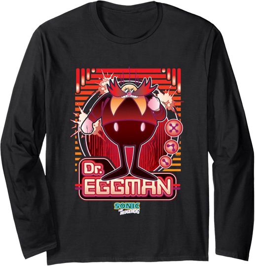 Discover Sonic The Hedgehog Dr. Eggman Furious Portrait Retro Long Sleeve T-Shirt