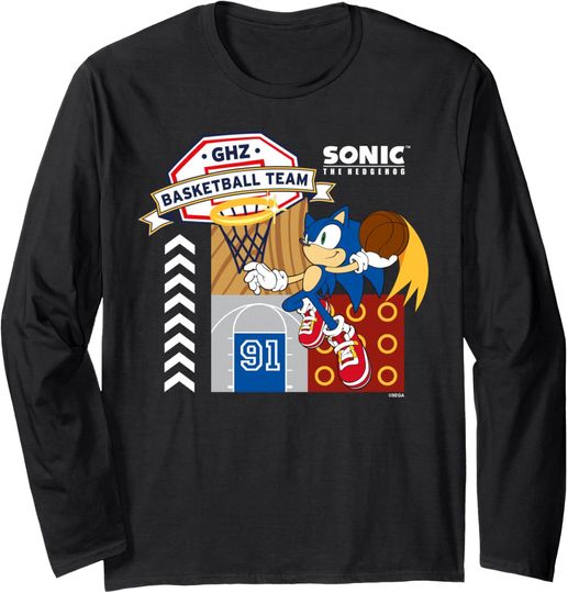 Discover Sonic The Hedgehog - GHZ Basketball Team Long Sleeve T-Shirt