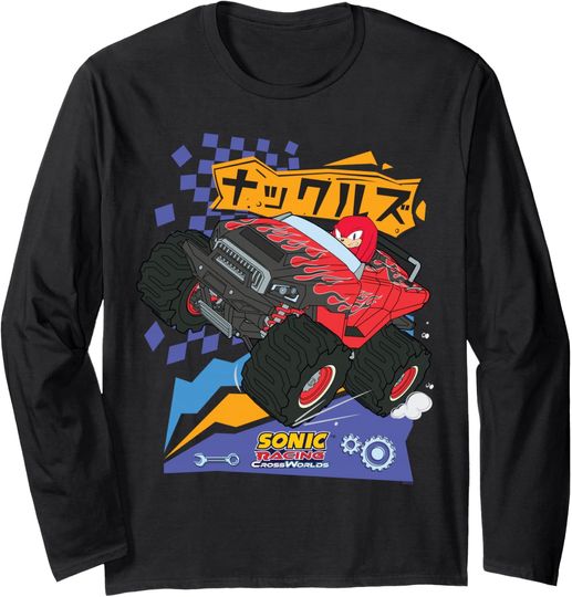 Discover Sonic Racing CrossWorlds - Drive Time Knuckles Long Sleeve T-Shirt