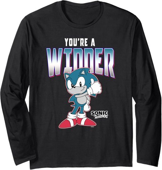 Discover Sonic The Hedgehog You're A Winner Classic Cool Sonic Long Sleeve T-Shirt