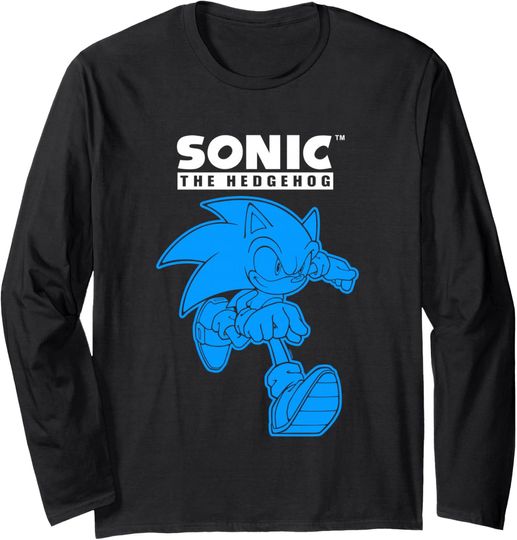 Discover Sonic The Hedgehog Blue Shade Epic Run Portrait Long Sleeve T-Shirt