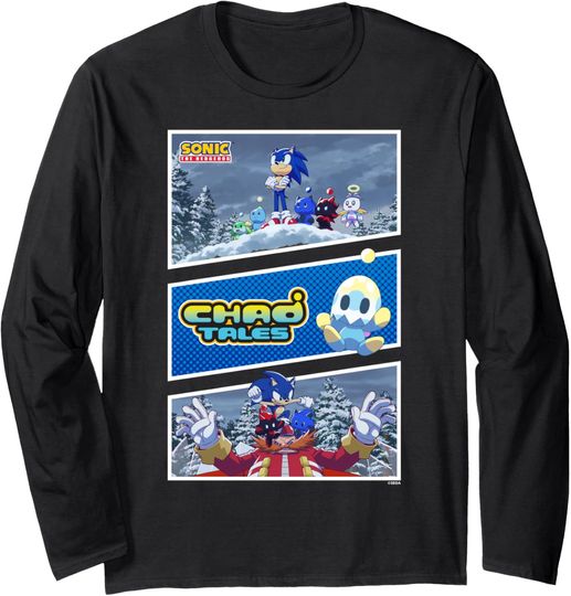 Discover Sonic The Hedgehog - Chao Tales Sonic vs. Dr. Eggman Long Sleeve T-Shirt