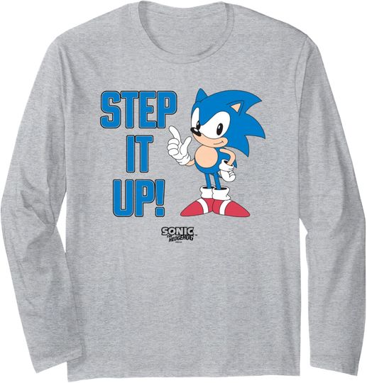 Discover Sonic The Hedgehog Step It Up! Classic Sonic Cool Pose Long Sleeve T-Shirt