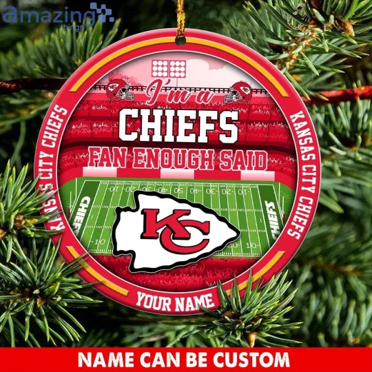 Discover Personalized Kansas City Football Chiefs Team Christmas Ceramic Ornament Gift