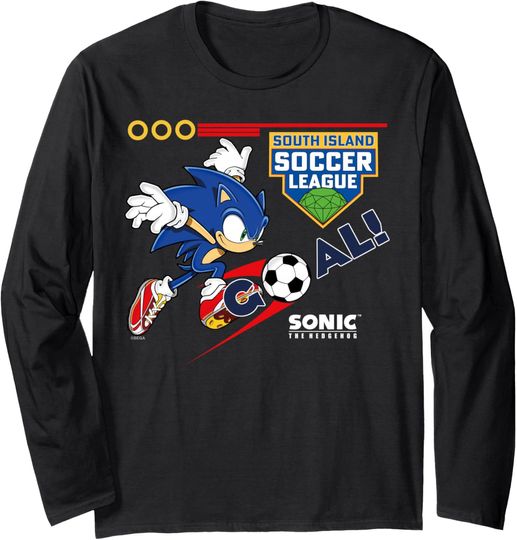 Discover Sonic The Hedgehog - South Island Soccer League Long Sleeve T-Shirt