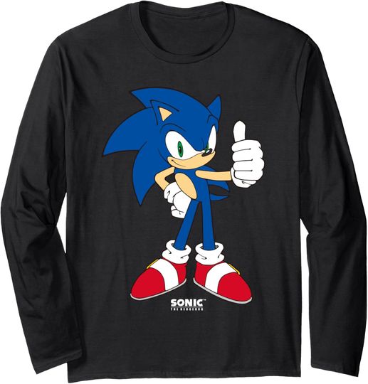 Discover Sonic The Hedgehog Epic Sonic Thumbs Up Big Chest Portrait Long Sleeve T-Shirt