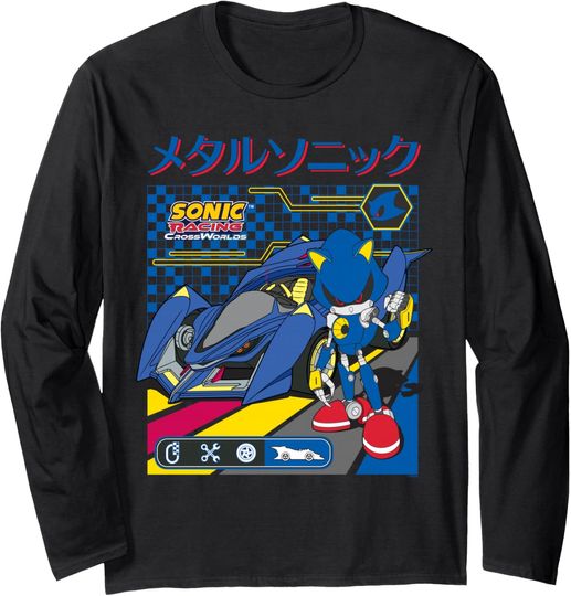Discover Sonic Racing CrossWorlds - Pedal to The Metal Sonic Long Sleeve T-Shirt
